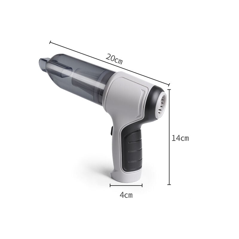 Aspirador de coche 3 en 1 con carga inalámbrica, aspirador de mano potente, plumero de aire, colector de polvo electrónico, limpiador para coche, hogar, sofá,White