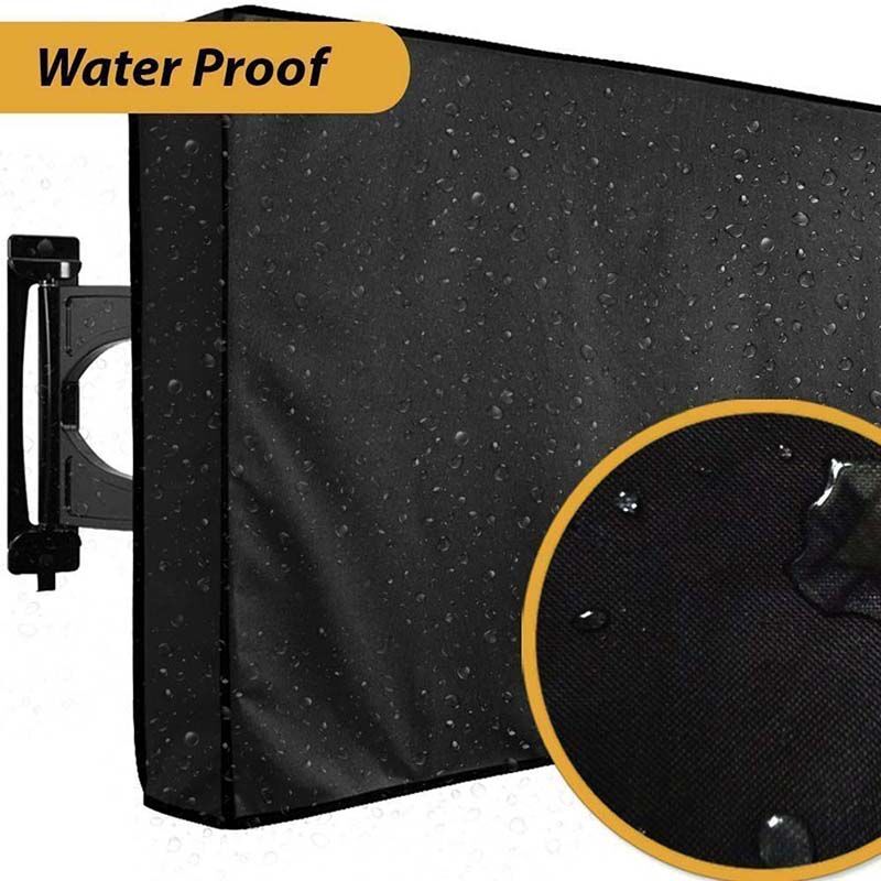 Funda impermeable para pantalla de TV al aire libre, cubierta a prueba de polvo para televisor de 22 a 70 pulgadas, de alta calidad, Oxford, color negro,55-58 inch