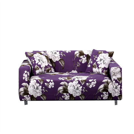 Funda de sofá de 4 plazas estampada en 235-300 cm Morado FUIENKO