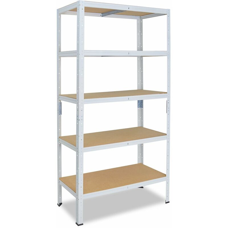 shelfplaza® HOME 180x100x50 cm Scaffale metallo per carichi pesanti bianco  con 5 ripiani con 175kg capacità di carico / Scaffali in metallo per garage  come scaffali per ripostiglio o officina