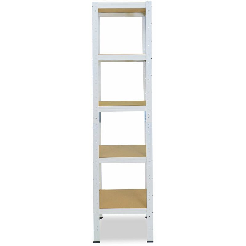 shelfplaza® HOME 155x50x50 cm Scaffale metallo per carichi pesanti bianco  con 5 ripiani con 175kg capacità di carico / Scaffali in metallo per garage  come scaffali per ripostiglio o officina