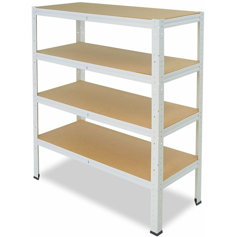 shelfplaza® HOME 100x90x45 cm Scaffale metallo per carichi pesanti bianco  con 4 ripiani con 175kg capacità di carico / Scaffali in metallo per garage  come scaffali per ripostiglio o officina