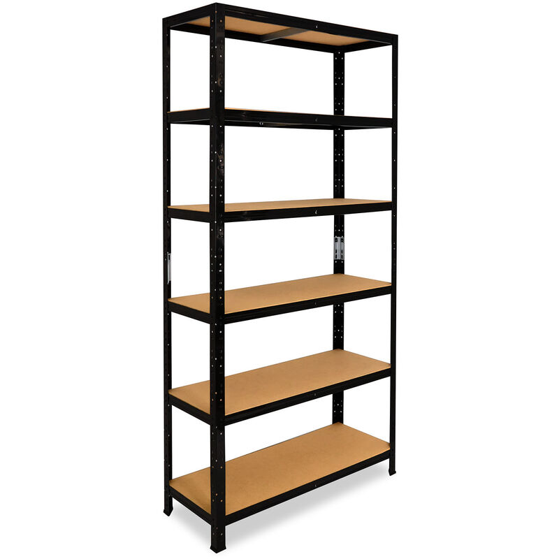 shelfplaza® BLACK 200x100x40 cm Scaffale metallo nero per carichi pesanti  con 6 ripiani / Scaffale in metallo nero con ciascuno 145kg di capacità di  carico / Mensola metallo nero come scaffale garage