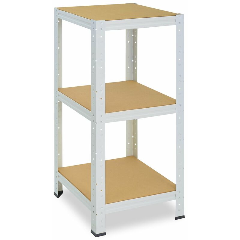 shelfplaza® HOME 90x50x50 cm Scaffale metallo per carichi pesanti bianco  con 3 ripiani con 175kg capacità di carico / Scaffali in metallo per garage  come scaffali per ripostiglio o officina