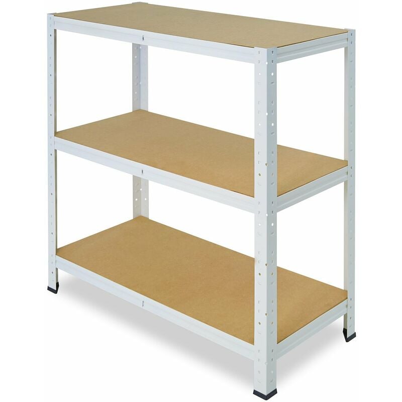 shelfplaza® HOME 90x80x60 cm Scaffale metallo per carichi pesanti bianco con  3 ripiani con 175kg capacità di carico / Scaffali in metallo per garage  come scaffali per ripostiglio o officina