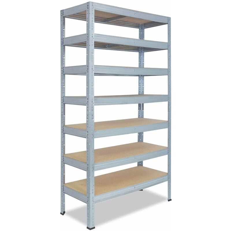 shelfplaza® PRO 200x100x50 cm Scaffale metallo per carichi pesanti zincato  con 7 ripiani con 142kg