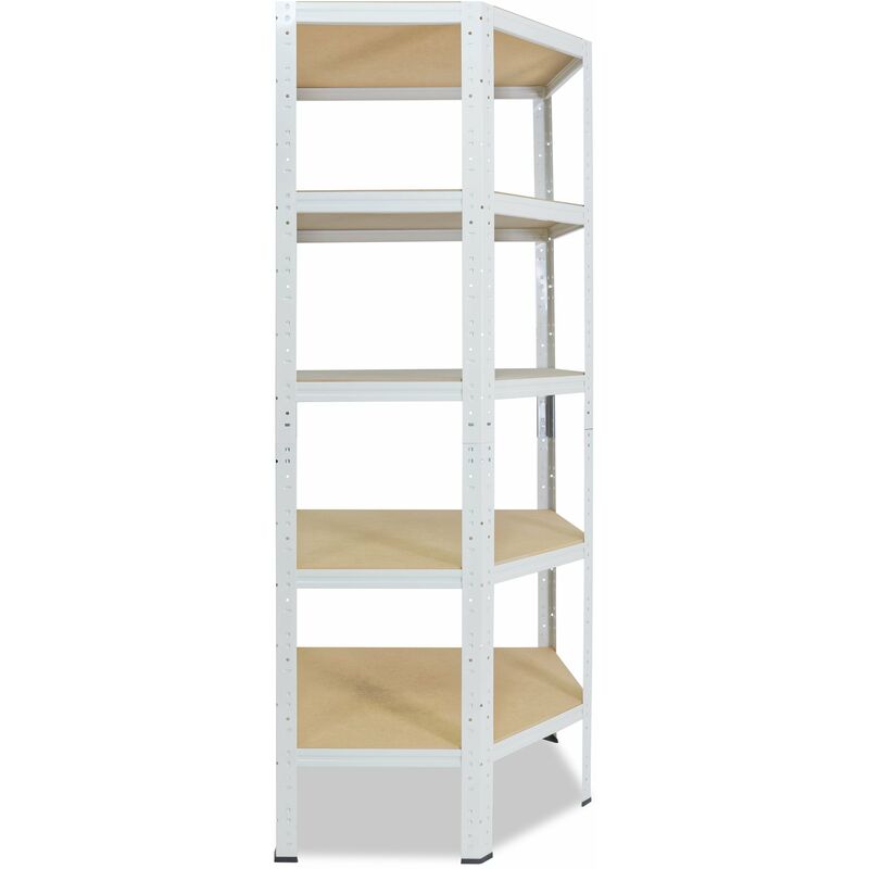 shelfplaza® HOME 200x80x50 cm Scaffale angolare metallo carichi pesanti  bianco 5 ripiani / Scaffale metallo 175kg capacità carico / Mensola scaffale  angolare / Scaffali in metallo per garage