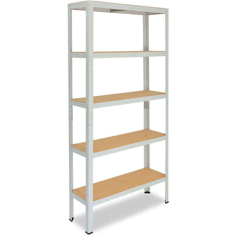 shelfplaza® OFFICE 180x70x60 cm Scaffale metallo per carichi pesanti grigio  chiaro 5 ripiani à 175kg capacità / Scaffali in metallo per garage come scaffali  per ripostiglio o scaffali per ufficio