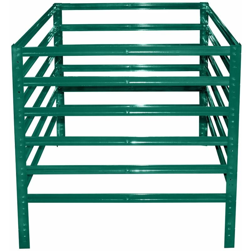 shelfplaza® HOME 100x120x45 cm Compostiera verde giardino / Compostiera  metallo con 540L capacità / compostiere da giardino metallo come compost /  compostiera domestica a incastro per giardino