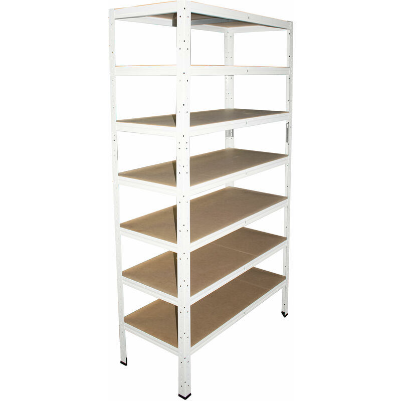 shelfplaza® HOME 200x50x50 cm Scaffale metallo per carichi pesanti bianco con  7 ripiani con 125kg capacità di carico / Scaffali in metallo per garage  come scaffali per ripostiglio o officina