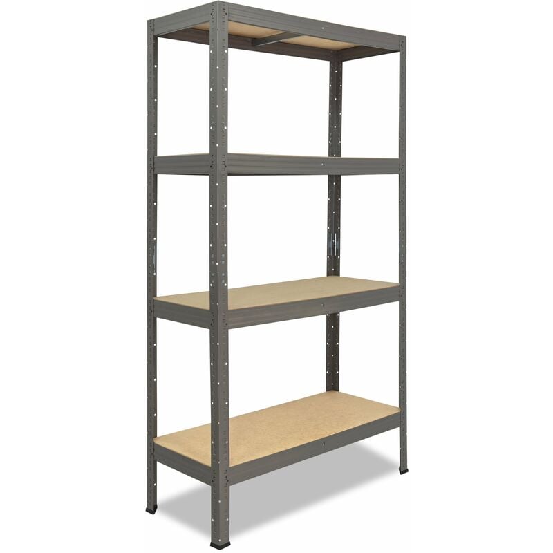 shelfplaza® PRO 180x50x40 cm Scaffale metallo per carichi pesanti grigio  con 4 ripiani con 200kg capacità di carico / Scaffali in metallo per garage  come scaffali per ripostiglio o officina