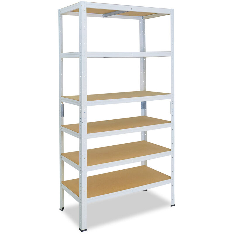 shelfplaza® HOME 155x50x40 cm Scaffale metallo per carichi pesanti bianco  con 6 ripiani con 145kg capacità di carico / Scaffali in metallo per garage  come scaffali per ripostiglio o officina