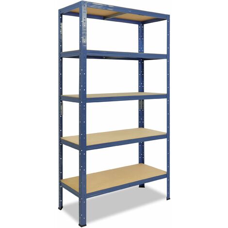 shelfplaza® HOME 180x30x45 cm Scaffale metallo per carichi pesanti blu con  5 ripiani con 175kg capacità di carico / Scaffali in metallo per garage  come scaffali per ripostiglio o officina