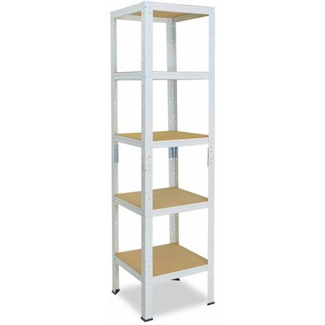 shelfplaza® HOME 200x100x30 cm Scaffale metallo per carichi pesanti bianco  con 5 ripiani con 175kg