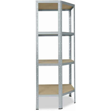 shelfplaza® HOME 155x60x30 cm Scaffale angolare metallo carichi pesanti  zincato 4 ripiani / Scaffale metallo 175kg