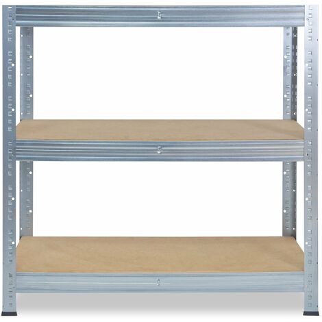 shelfplaza® PRO 90x45x30 cm Scaffale metallo per carichi pesanti zincato  con 3 ripiani con 200kg