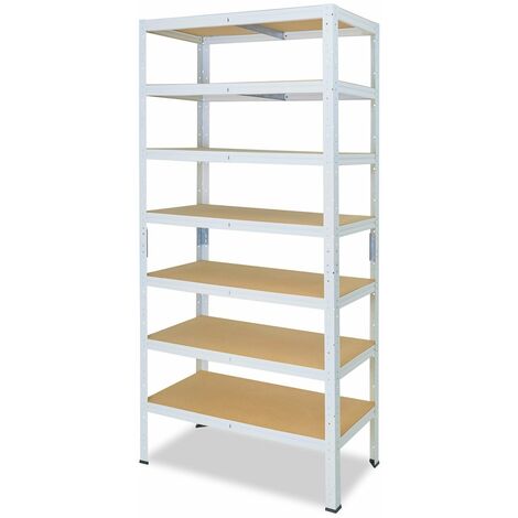 shelfplaza® HOME 230x70x30 cm Scaffale metallo per carichi pesanti bianco con  7 ripiani con 125kg capacità di carico / Scaffali in metallo per garage  come scaffali per ripostiglio o officina