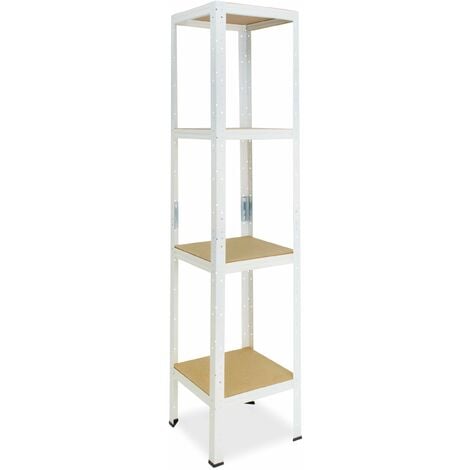 shelfplaza® HOME 155x30x30 cm Scaffale metallo per carichi pesanti bianco  con 4 ripiani con 175kg capacità di carico / Scaffali in metallo per garage  come scaffali per ripostiglio o officina