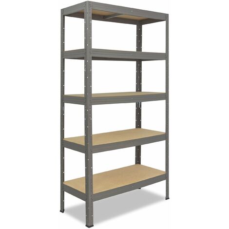 shelfplaza® PRO 180x100x45 cm Scaffale metallo per carichi pesanti grigio  con 5 ripiani con 200kg