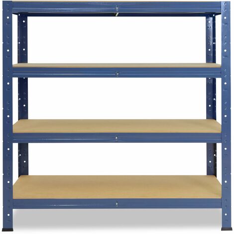 shelfplaza® HOME 100x90x30 cm Scaffale metallo per carichi pesanti blu con  4 ripiani con 175kg