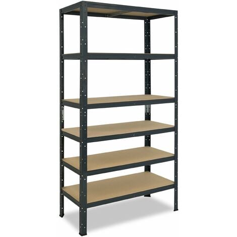 shelfplaza® HOME 200x40x30 cm Scaffale metallo per carichi pesanti  antracite con 6 ripiani con 145kg capacità di carico / Scaffali in metallo  per garage come scaffali per ripostiglio o officina