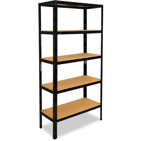 shelfplaza® BLACK 90x80x45 cm Scaffale metallo nero per carichi