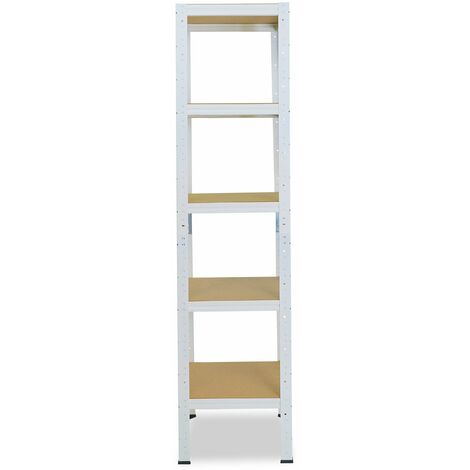 shelfplaza® HOME 200x50x50 cm Scaffale metallo per carichi pesanti bianco  con 5 ripiani con 175kg capacità di carico / Scaffali in metallo per garage  come scaffali per ripostiglio o officina