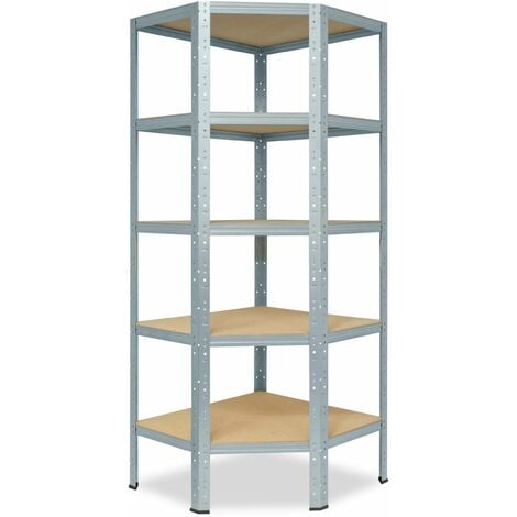 shelfplaza® HOME 200x90x60 cm Scaffale angolare metallo carichi pesanti  zincato 5 ripiani / Scaffale metallo 175kg