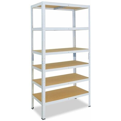 shelfplaza® HOME 230x120x30 cm Scaffale metallo per carichi pesanti bianco  con 6 ripiani con 145kg capacità di carico / Scaffali in metallo per garage  come scaffali per ripostiglio o officina