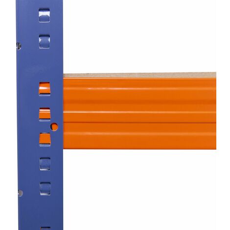 shelfplaza® PRO 230x120x45 cm Scaffale metallo per carichi pesanti blu  arancione con 5 ripiani con