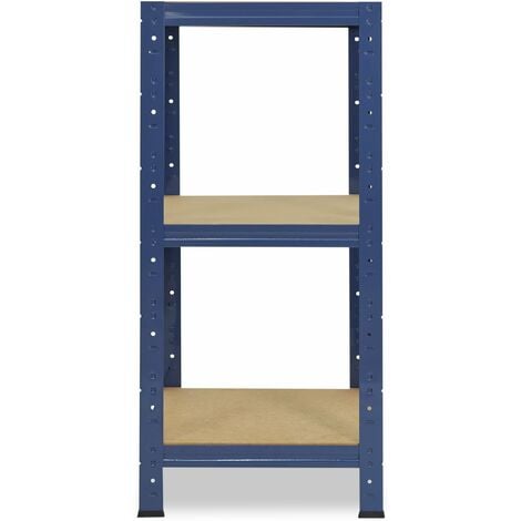 shelfplaza® HOME 90x60x60 cm Scaffale metallo per carichi pesanti blu con 3 ripiani  con 175kg