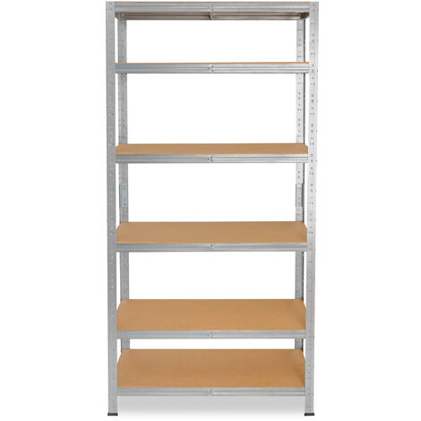 shelfplaza® HOME 200x60x40 cm Scaffale metallo per carichi pesanti zincato con  6 ripiani con 145kg capacità di carico / Scaffali in metallo per garage  come scaffali per ripostiglio o officina