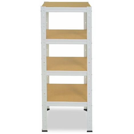 Coppia Di Scaffali In MDF E Metallo Alta Portata Fino a 875 kg - 5 Ripiani  per Garage Officina Cantina Magazzino - Modulare - Argento - 180x120x40 cm