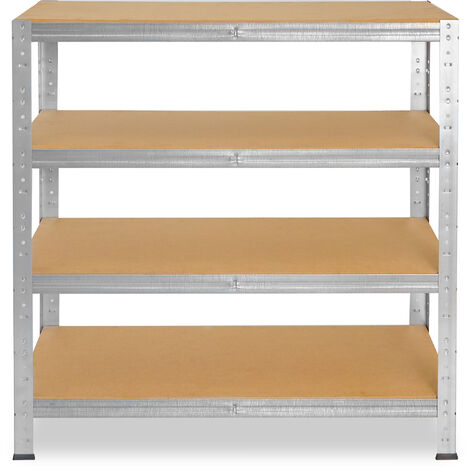 shelfplaza® PRO 200x100x50 cm Scaffale metallo per carichi pesanti zincato  con 4 ripiani con 200kg