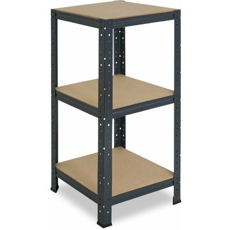 shelfplaza® HOME 90x50x50 cm Scaffale metallo per carichi pesanti antracite  con 3 ripiani con 175kg capacità di carico / Scaffali in metallo per garage  come scaffali per ripostiglio o officina