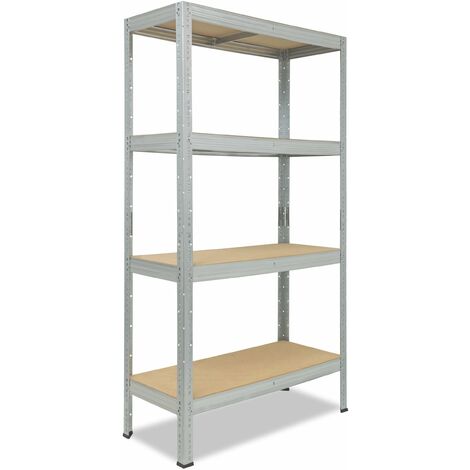 shelfplaza® PRO 200x30x60 cm Scaffale metallo per carichi pesanti zincato  con 4 ripiani con 200kg