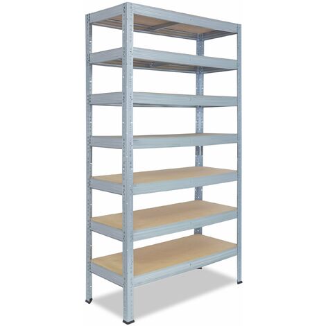 shelfplaza® PRO 230x110x50 cm Scaffale metallo per carichi pesanti zincato  con 7 ripiani con 142kg