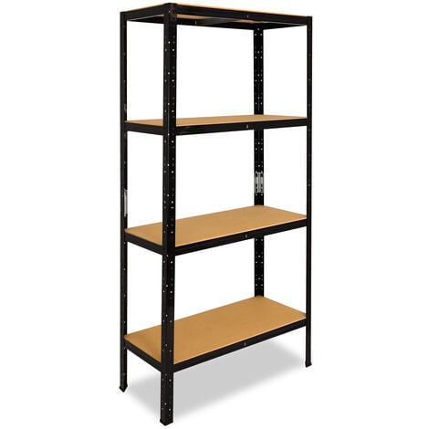 shelfplaza® BLACK 180x120x23 cm Scaffale metallo nero per carichi pesanti  con 4 ripiani / Scaffale in