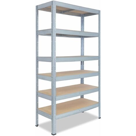 shelfplaza® PRO 180x80x50 cm Scaffale metallo per carichi pesanti zincato  con 6 ripiani con 166kg capacità di carico / Scaffali in metallo per garage  come scaffali per ripostiglio o officina