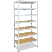 shelfplaza® HOME 180x60x50 cm Scaffale metallo per carichi pesanti bianco  con 7 ripiani con 125kg