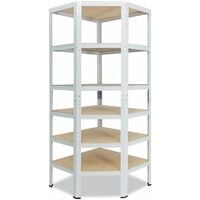 shelfplaza® HOME 200x60x30 cm Scaffale angolare metallo carichi pesanti  bianco 6 ripiani / Scaffale metallo 145kg capacità carico / Mensola scaffale  angolare / Scaffali in metallo per garage