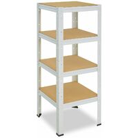 shelfplaza® HOME 100x60x60 cm Scaffale metallo per carichi pesanti bianco  con 4 ripiani con 175kg