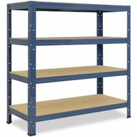 shelfplaza® HOME 100x110x30 cm Scaffale metallo per carichi pesanti blu con  4 ripiani con 175kg