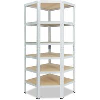 shelfplaza® HOME 230x60x30 cm Scaffale angolare metallo carichi pesanti  bianco 6 ripiani / Scaffale metallo 145kg capacità carico / Mensola scaffale  angolare / Scaffali in metallo per garage