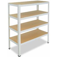 shelfplaza® HOME 115x90x50 cm Scaffale metallo per carichi pesanti bianco con  4 ripiani con 175kg