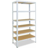 shelfplaza® 200x120x30cm HOME Scaffale metallo per carichi pesanti blu con  6 ripiani con 145kg capacità di carico/Scaffali in metallo per garage come