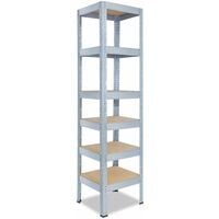 shelfplaza® PRO 200x30x30 cm Scaffale metallo per carichi pesanti zincato con  6 ripiani con 166kg