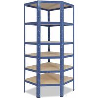 shelfplaza® HOME 200x40x40 cm Scaffale metallo per carichi pesanti blu con  6 ripiani con 145kg