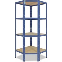 shelfplaza® HOME 155x60x30 cm Scaffale angolare metallo carichi pesanti blu  4 ripiani / Scaffale metallo 175kg