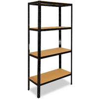 shelfplaza® BLACK 180x90x45 cm Scaffale metallo nero per carichi pesanti  con 4 ripiani / Scaffale in